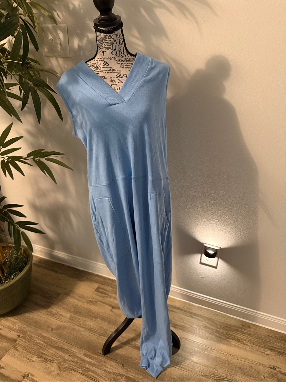 New. Zenana Outfitters Light Blue Sleeveless Jumpsuit Romper